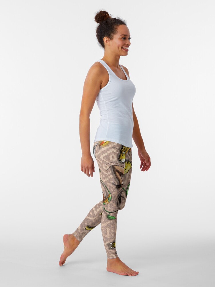 Nagual Jaguar Woman Spirit Leggings By Wingedfoxdesign Redbubble