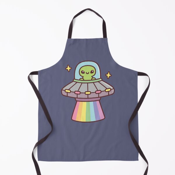 Item preview, Cute Alien In UFO Spaceship With Rainbow Ray designed and sold by rustydoodle.
