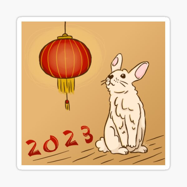 Year of the Rabbit - with background Sticker