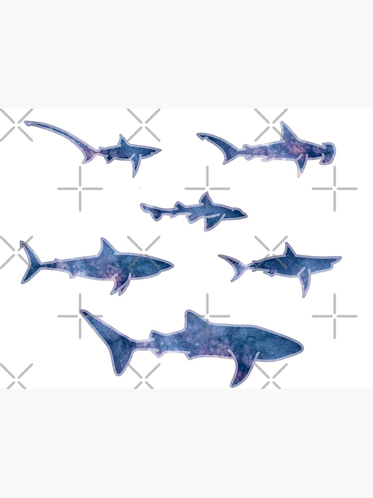 Discover Cosmic Space Sharks Premium Matte Vertical Poster