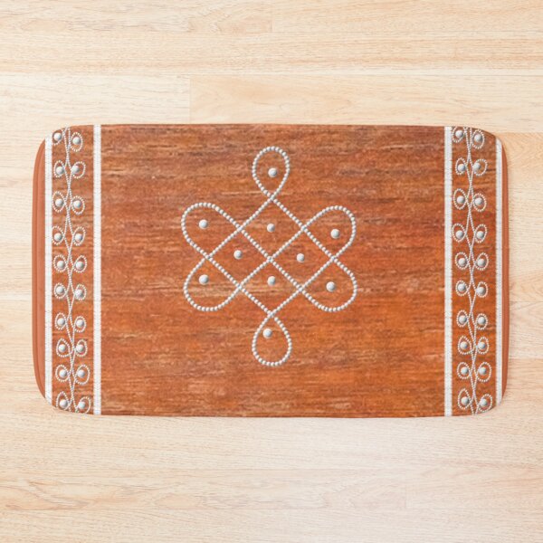Item preview, Dot kolam/muggu/sikku kolam - Wood texture tile designed and sold by ShreecreatE.