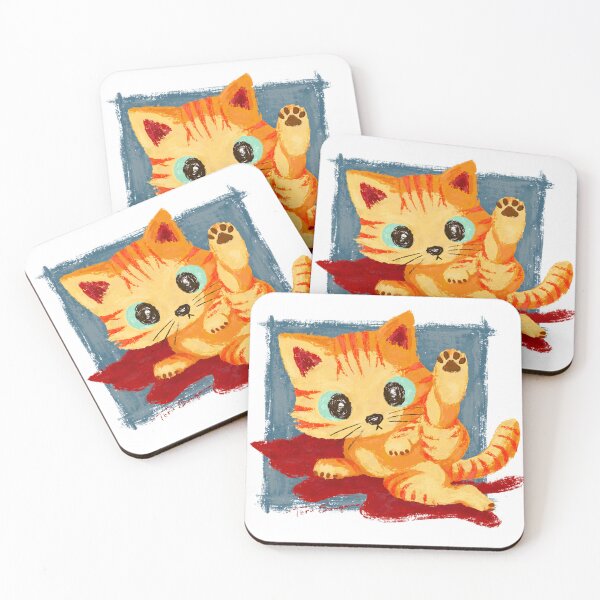 Item preview, Striped cat with one leg up designed and sold by Toru Sanogawa.