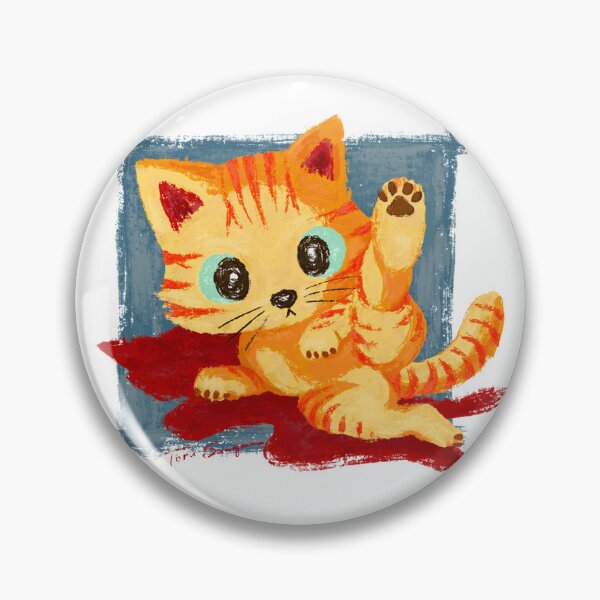 Item preview, Striped cat with one leg up designed and sold by Toru Sanogawa.