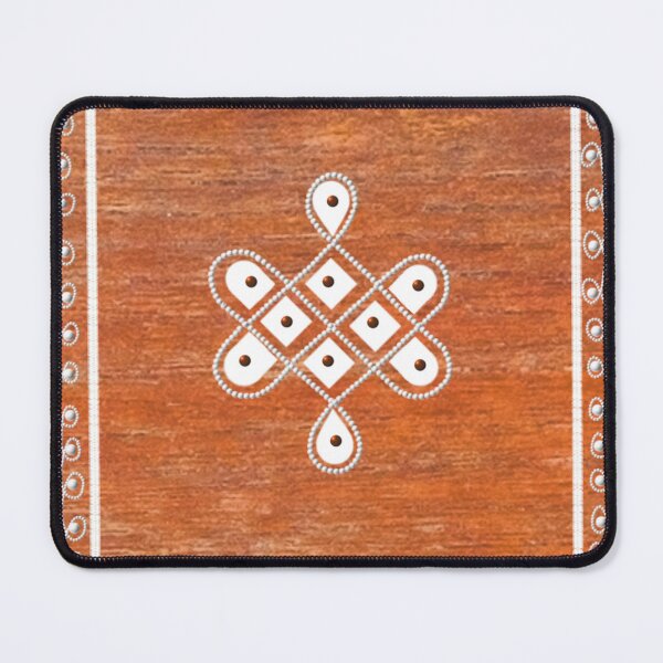 Item preview,  Dot kolam/muggu/sikku kolam - Wood texture tile designed and sold by ShreecreatE.