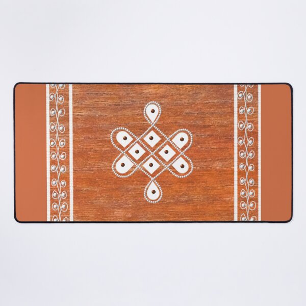 Item preview,  Dot kolam/muggu/sikku kolam - Wood texture tile designed and sold by ShreecreatE.