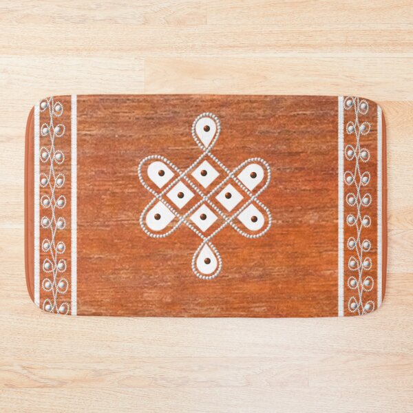 Item preview,  Dot kolam/muggu/sikku kolam - Wood texture tile designed and sold by ShreecreatE.