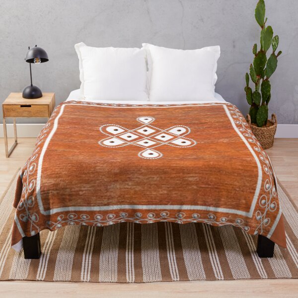 Item preview,  Dot kolam/muggu/sikku kolam - Wood texture tile designed and sold by ShreecreatE.