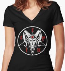 cynic occult BLACK Women's Fitted V-Neck T-Shirt