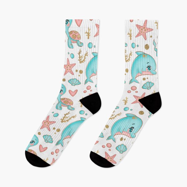 Item preview, Cute Dolphins And Turtles Seamless Print - For a child, children's decorating print. designed and sold by Wentoo.