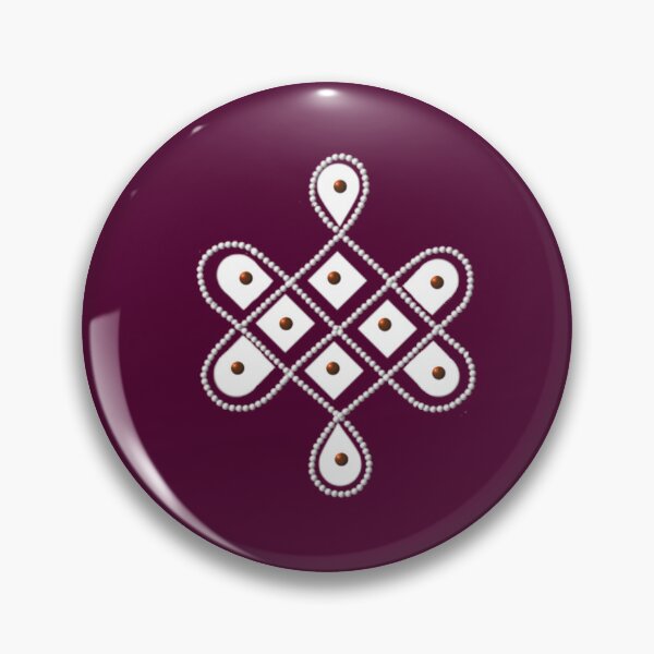 Item preview,  Dot kolam/muggu/sikku kolam -purple tile designed and sold by ShreecreatE.