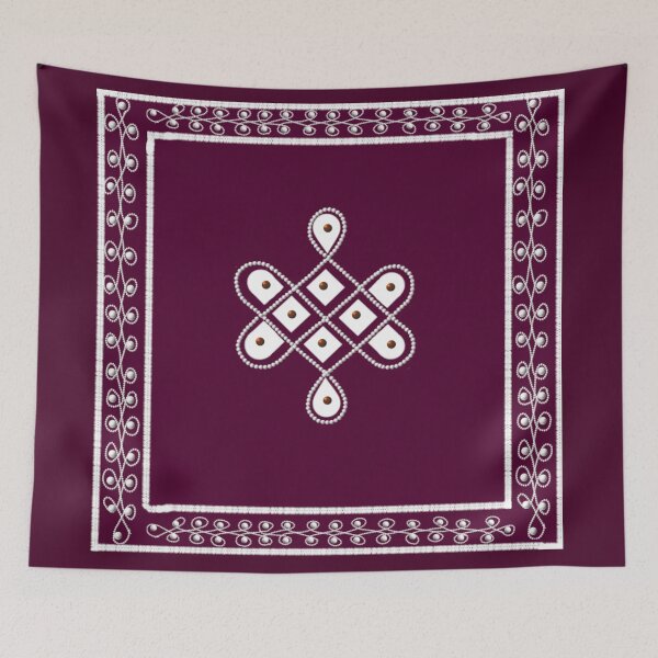 Item preview,  Dot kolam/muggu/sikku kolam -purple tile designed and sold by ShreecreatE.