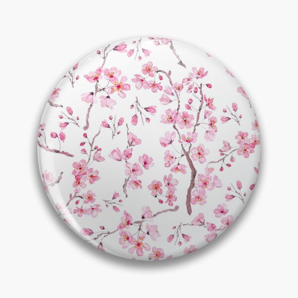 Item preview, pink cherry blossom flowers pattern watercolor hand painted  designed and sold by ColorandColor.
