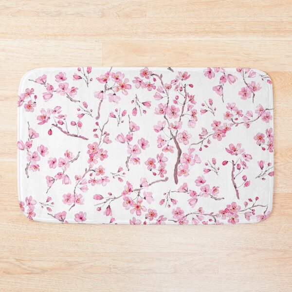 Item preview, pink cherry blossom flowers pattern watercolor hand painted  designed and sold by ColorandColor.