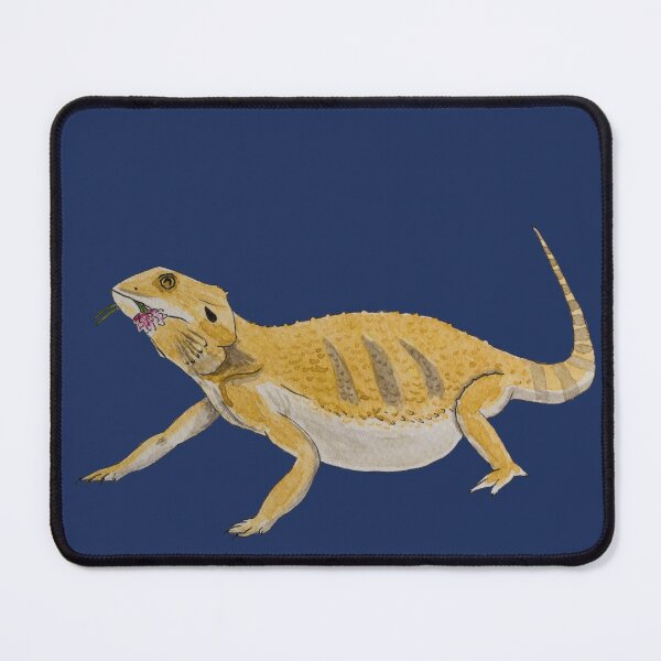Item preview, Happy Bearded Dragon Lizard Flower Eating Dark designed and sold by Nicky Rollings.