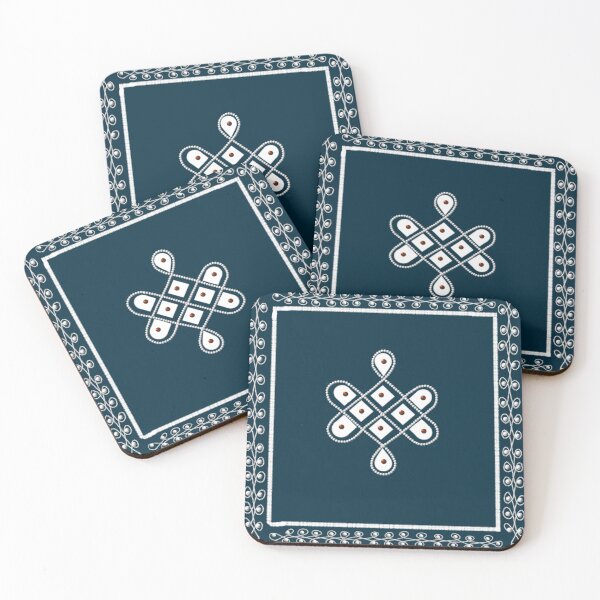 Item preview, Dot kolam/muggu/sikku kolam -Blue tile designed and sold by ShreecreatE.