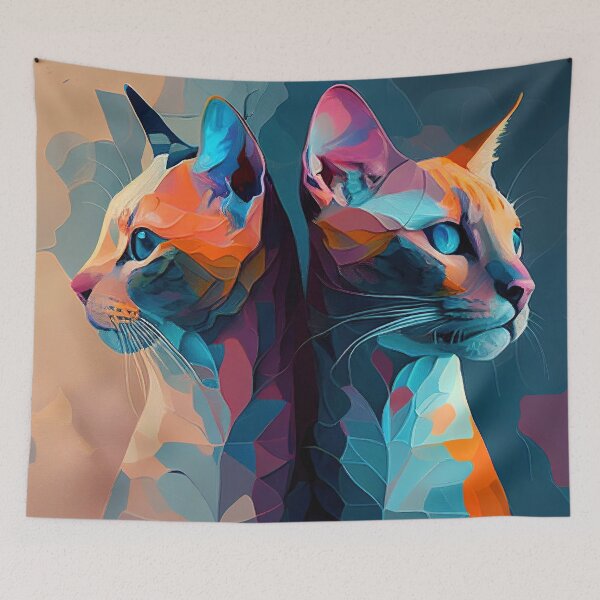 Item preview, Colorful Feline Conflict designed and sold by Colourpixels.