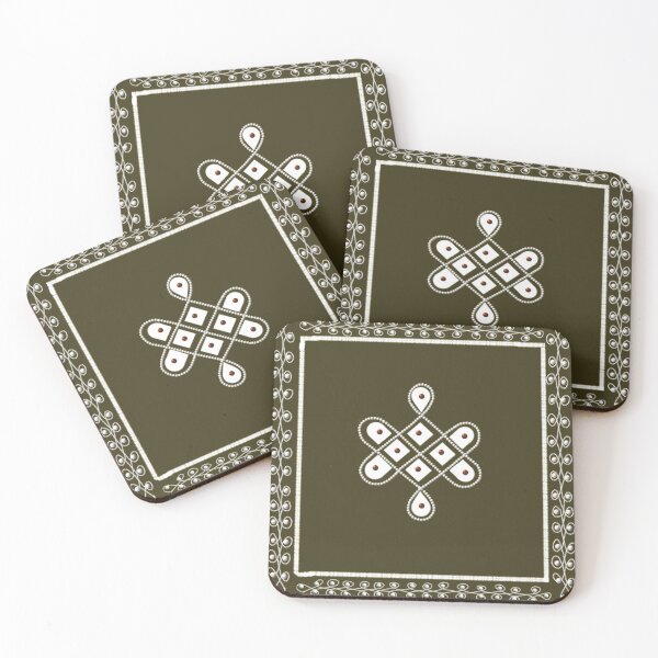 Item preview,  kolam/muggu/sikku kolam -Brown tile designed and sold by ShreecreatE.