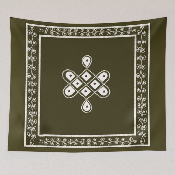 Item preview,  kolam/muggu/sikku kolam -Brown tile designed and sold by ShreecreatE.