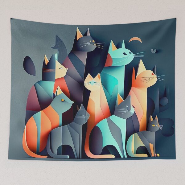 Item preview, Geometric Cat Collective designed and sold by Colourpixels.