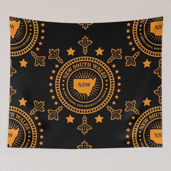 Item preview, New South Wales Map Motto - Newly Risen How Brightly You Shine - NSW Australia States designed and sold by Ranggasme.