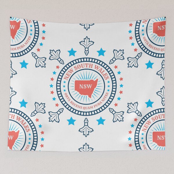 Item preview, New South Wales Map Motto - Multicolor NSW Australia States designed and sold by Ranggasme.