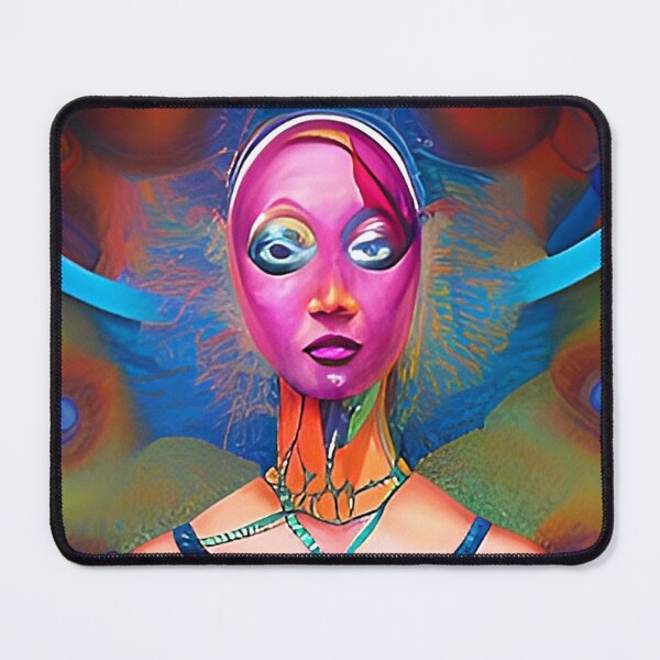 Item preview, Abstract portrait of young woman. Fantasy woman protrait. Colorful blue and red colors. As prints, on canvas, or large posters. Wall decor for your home. Many print size options.  designed and sold by JoelsCorner.