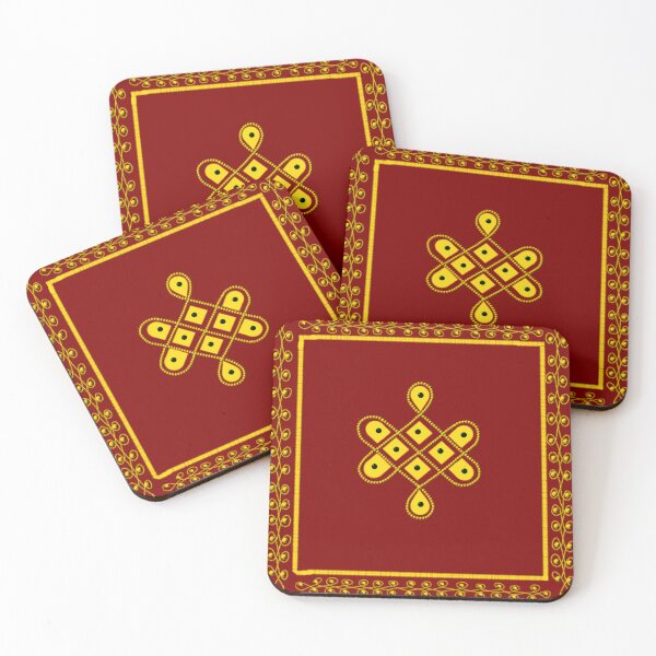 Item preview,  kolam/muggu/sikku kolam -Maroon tile designed and sold by ShreecreatE.