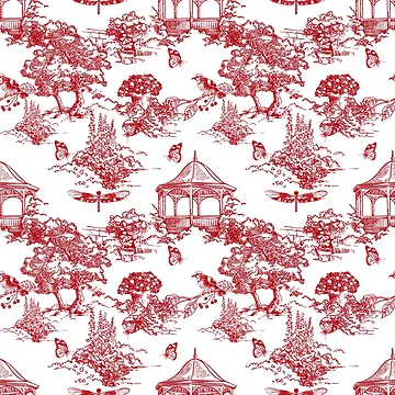 Artwork thumbnail, Red Toile Pattern by Print-Designs