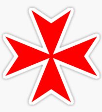 Maltese Cross Red Sticker