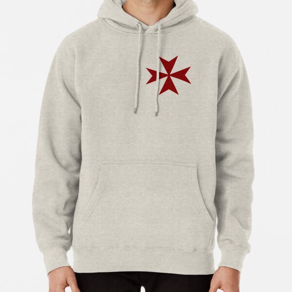 Croix de Malte sang / rouge foncé Sweat à capuche épais