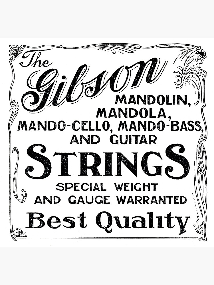 "Gibson Mandolin Strings Vintage Ad Art" Poster by mkkessel Redbubble