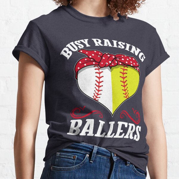 Baseball Shirt Women Busy Raising Ballers Shirt Funny Baseball Mom Short  Sleeve Tee Top at  Women’s Clothing store