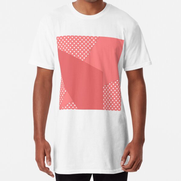 Coral abstract geometric pattern Long T-Shirt