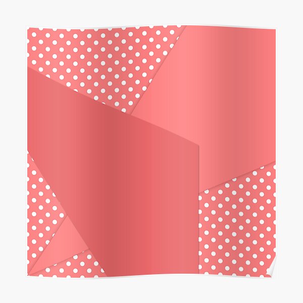 Coral abstract geometric pattern Poster