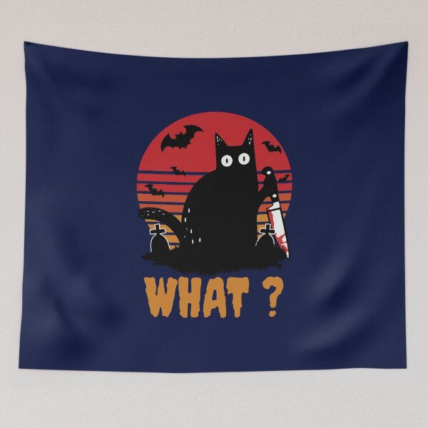 Item preview, Cat What Murderous Black Cat With Knife - Halloween designed and sold by Rastinoy.