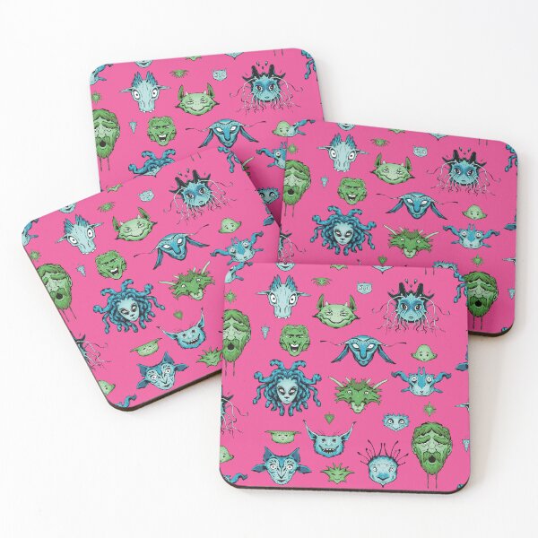 Item preview, Monster Faces Pink Background designed and sold by Josslyn Hagen.