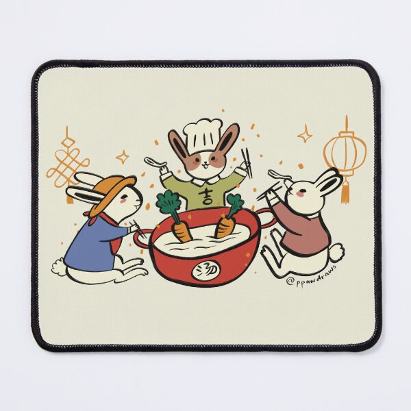 Item preview, Rabbit Hot Pot Soup Gang Party designed and sold by pawsartfart.