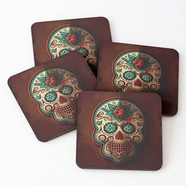 Item preview, Christmas Themed Sugar Skull v3 designed and sold by ArtAT.