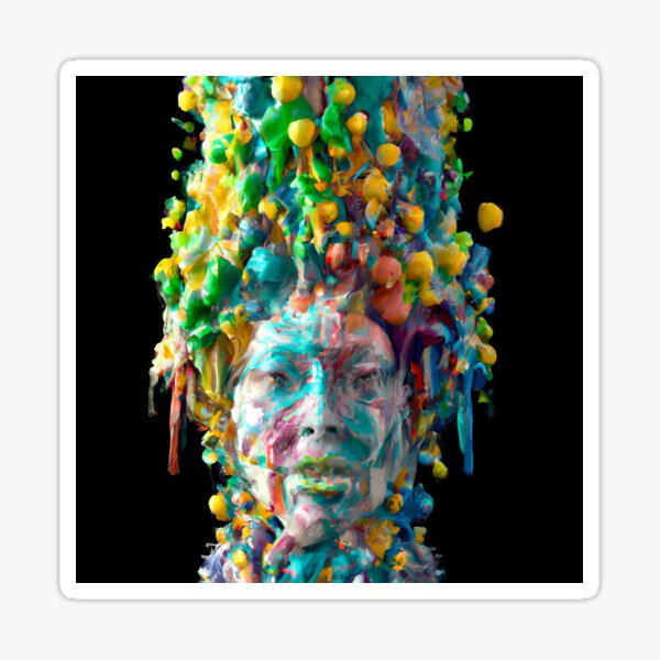 "Abstract green portrait with gradient colors" Sticker for Sale by HenriksArt Redbubble