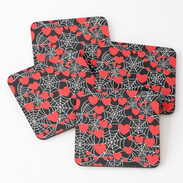 Item preview, Spiderwebs and hearts dark background large scale designed and sold by Rosefurn.