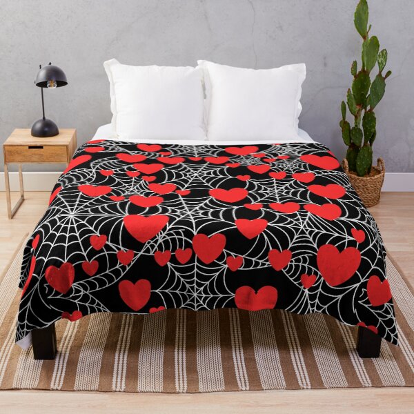 Item preview, Spiderwebs and hearts dark background large scale designed and sold by Rosefurn.
