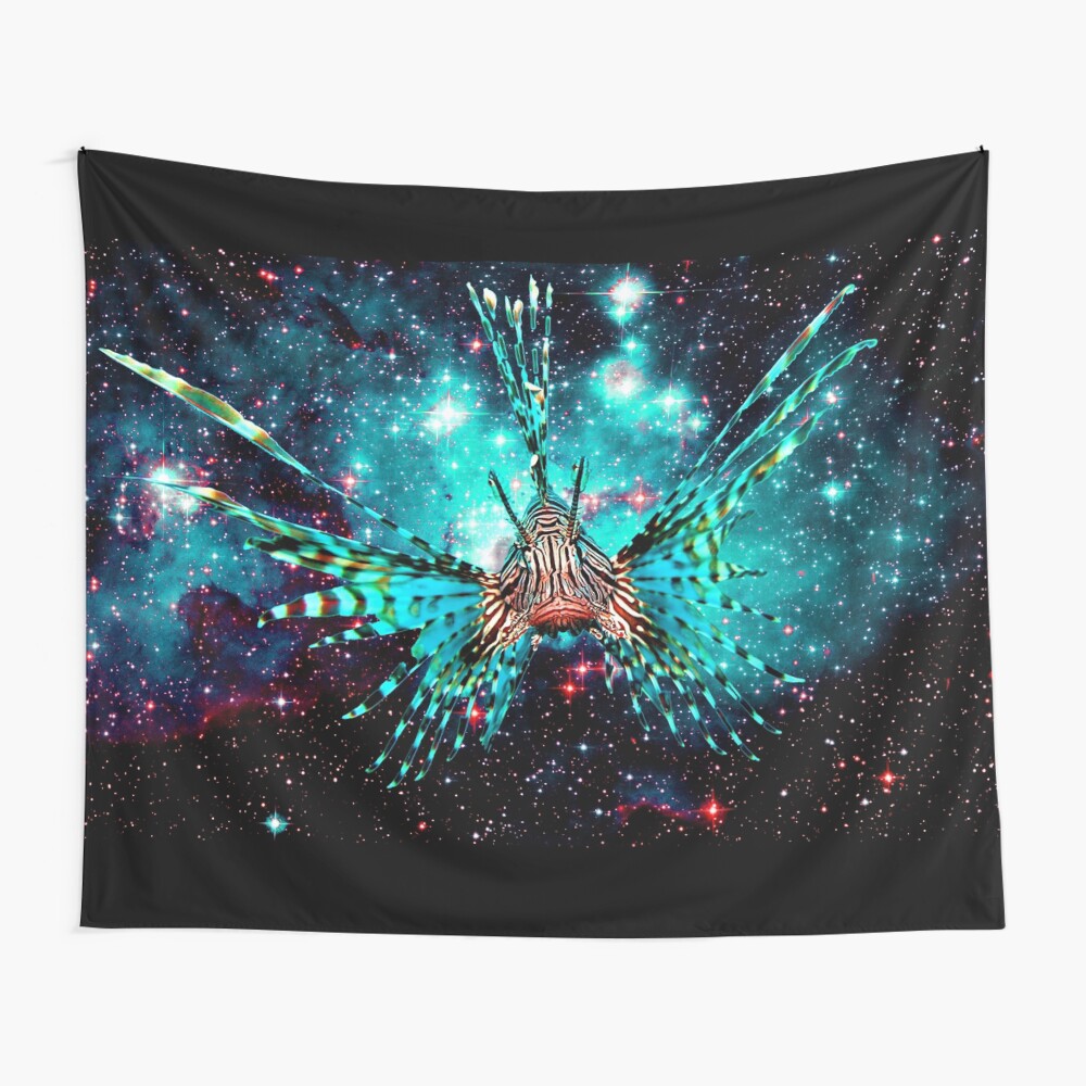 Space Lion Fish Tapestry By Lord Sativa Redbubble