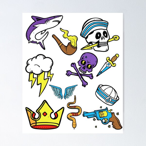 Item preview, Cool Tattoo Collection | Traditional Tattoo Art  designed and sold by mkzmerch.