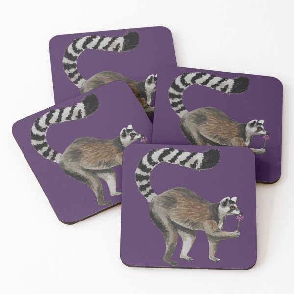Item preview, Happy Lemur Eating Flower Dark designed and sold by Nicky Rollings.