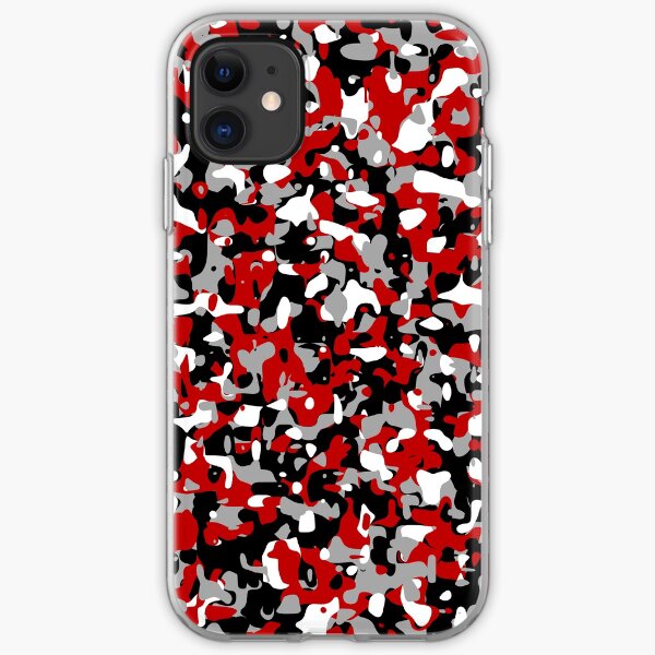 Cool red camo pattern iPhone Soft Case