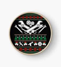 Merry Mechanic Ugly Christmas Sweater Funny Tshirt Clock