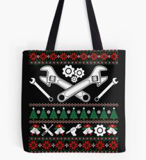 Merry Mechanic Ugly Christmas Sweater Funny Tshirt Tote Bag