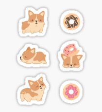 Pegatina Corgi y Donuts