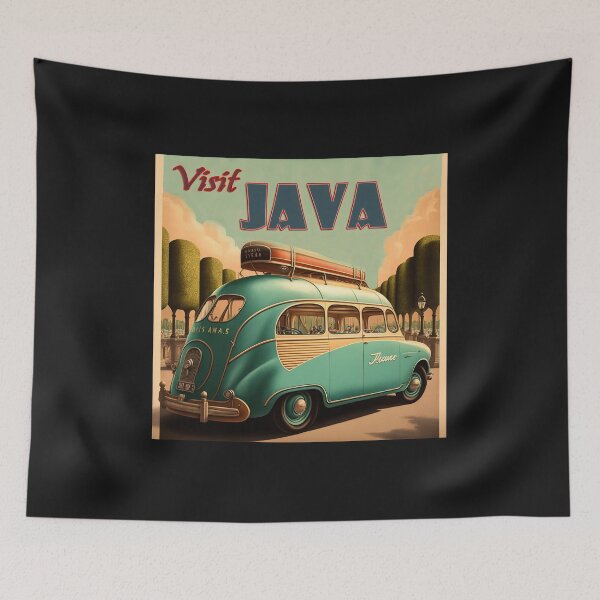 Item preview, Original art Vintage style Java Travel Poster Print designed and sold by 3 CITIES.