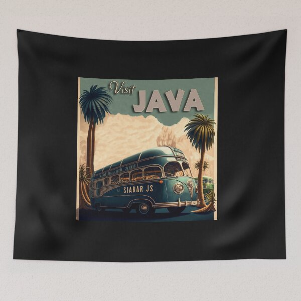 Item preview, Original art Vintage style Java Travel Poster Print designed and sold by 3 CITIES.